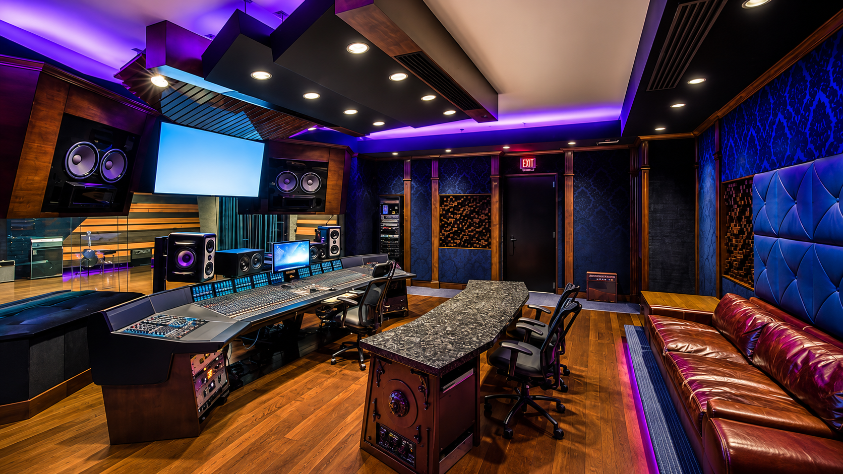 Professional acoustic studio environment